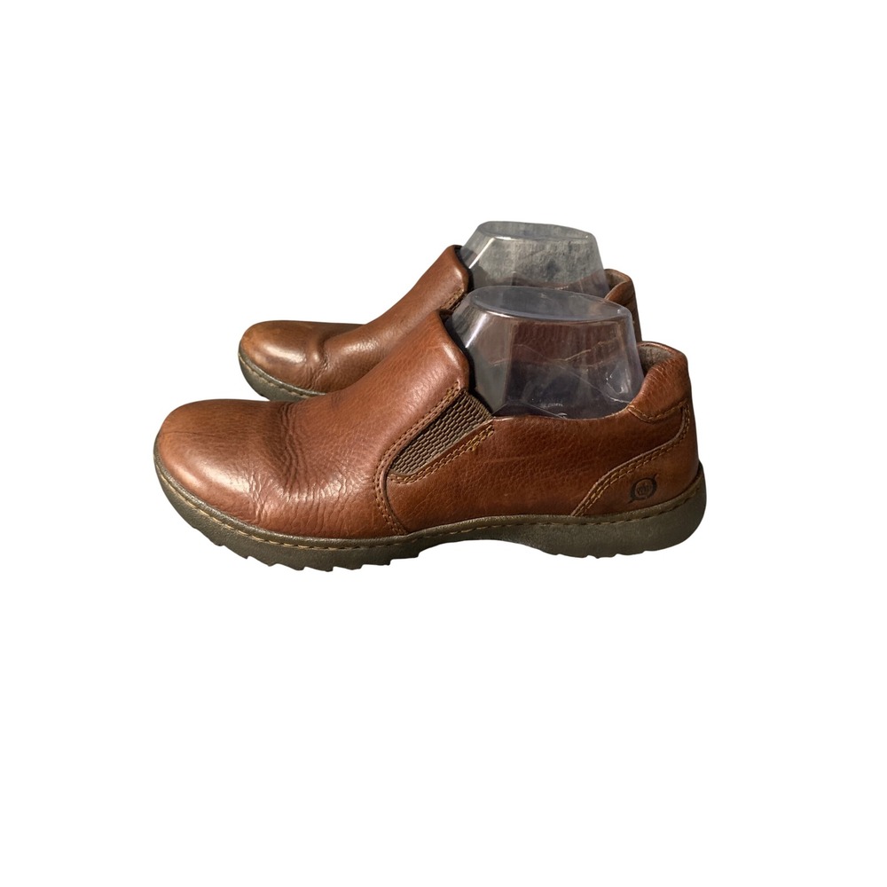 Born Loafers Women 8.5 W32524 Brown Leather Slip-On Handcrafted EUC